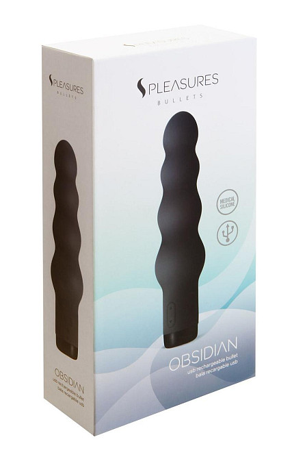 Вібратор S Pleasures Bullets Obsidian, чорний, як-от низка кульок, 10 режимів, діаметр 4,2 см Sex Aura Київ - фото 3