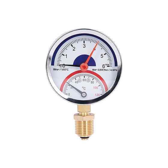 Термоманометр Thermo Alliance Standart 80 мм 1/2", нижнє під'єднання SD1726B Київ