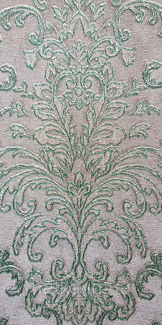 Шпалери вініл на флізеліні AdaWall Seyyah 1.06х10 вензелю завитки великі структурні смарагдові срібло на сірому Київ - фото 4