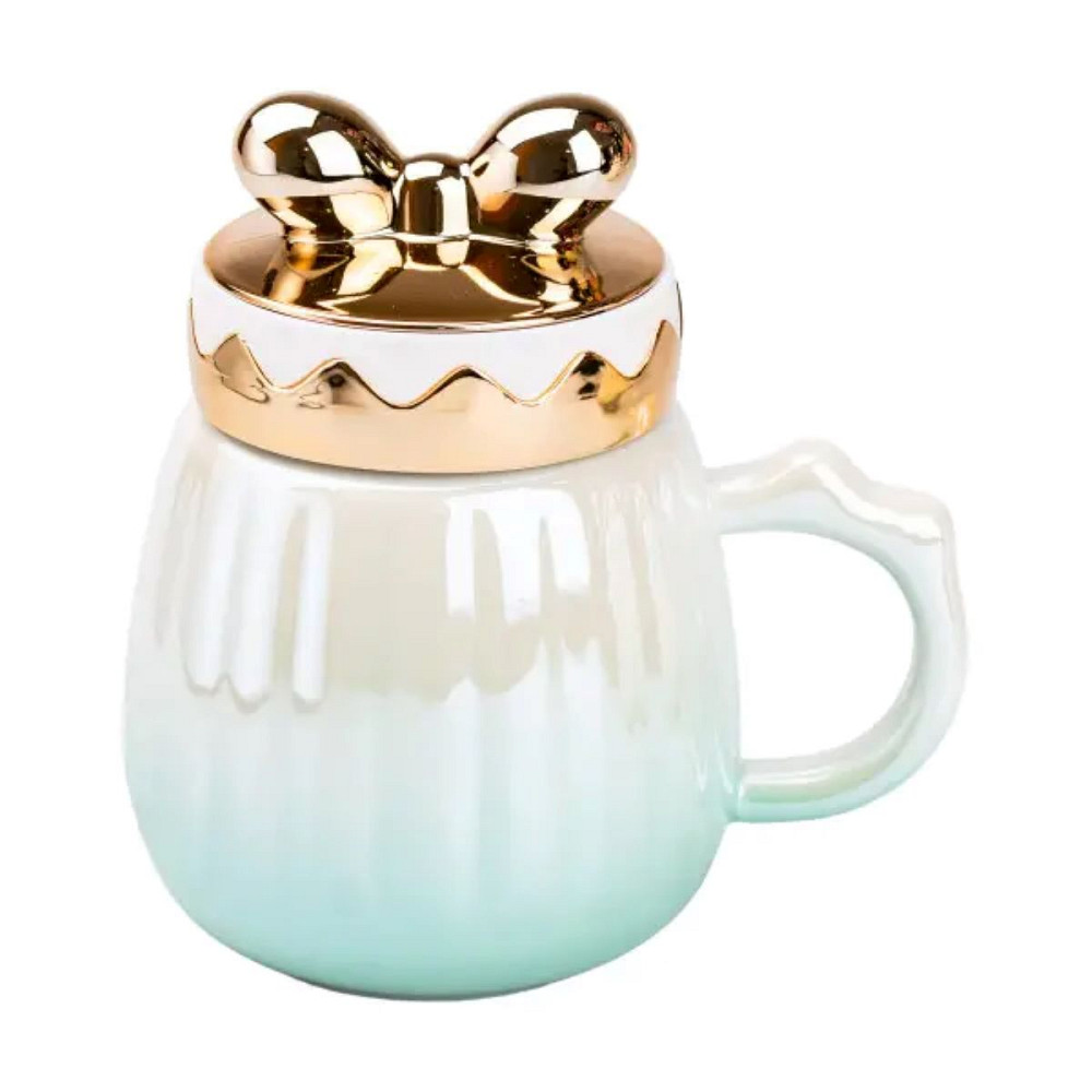 TS Kitchen Чашка порцелянова 500 мл із кришкою Зелена HP7194GR Київ - фото 1