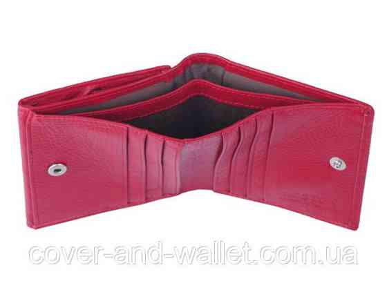 Маленький жіночий шкіряний гаманець із зручною монетницею червоного кольору ST 219 Київ