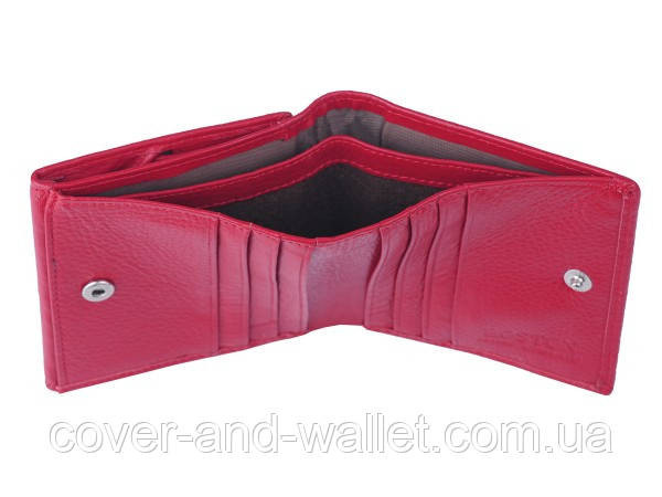 Маленький женский кожаный кошелек с удобной монетницей красного цвета ST 219 Киев - изображение 4