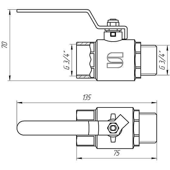 Кран кульовий прямий SELBA 3/4″ ЗВ КР SL1505 Тернопіль