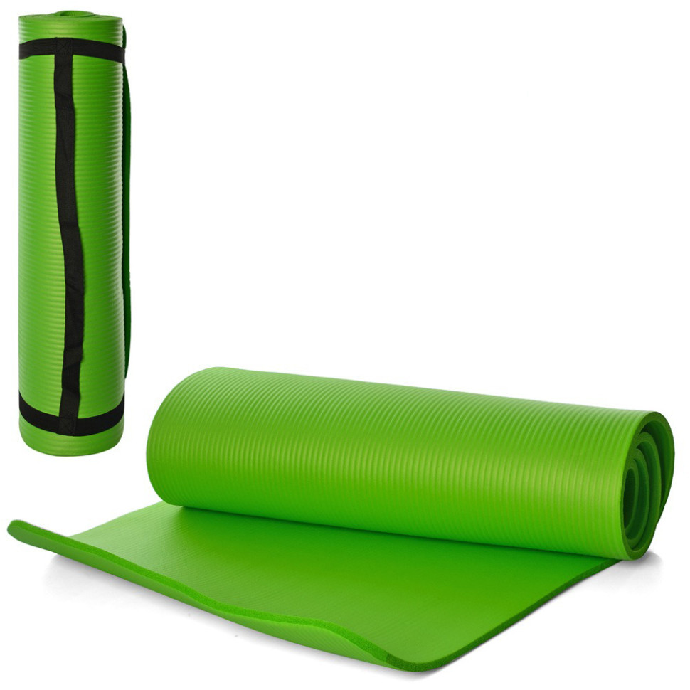 Килимок для йоги «Profi» MS 2608-27-GR, NBR, розмір 183 х 61 см, товщина 10 мм Вінниця - фото 1