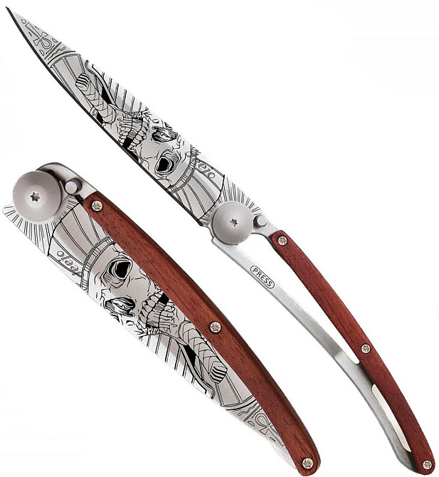Универсальный Складной Нож с лазерной гравировкой Череп фараона Deejo 