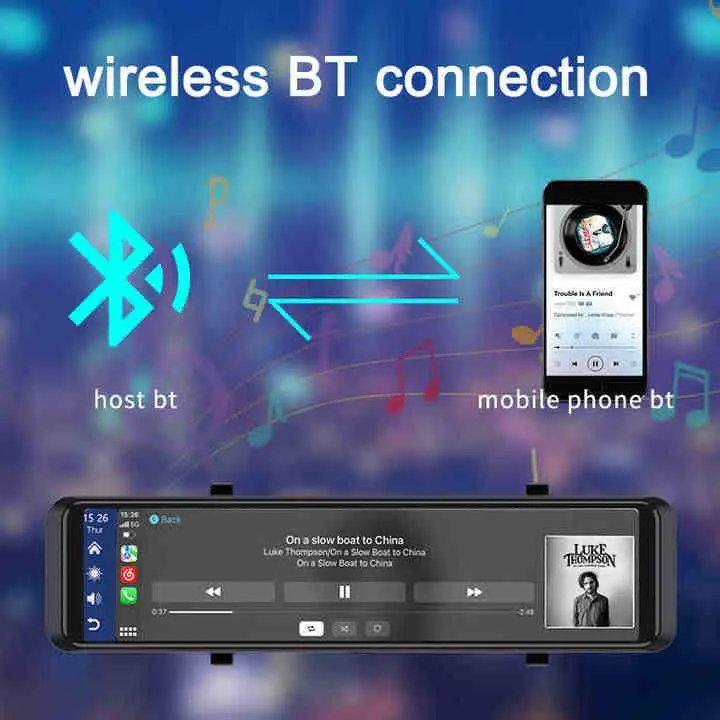 Дзеркало відеореєстратор DVR C109 10.26" 2k (2 камери) Wi-Fi Bluetooth AUX Android Auto CarPlay Вінниця - фото 8