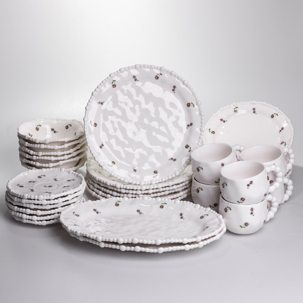 Столовий набір посуду тарілок і чашок 32 предмети на 6 персон Pearl порцеляновий YY78-4A Коломия - фото 9