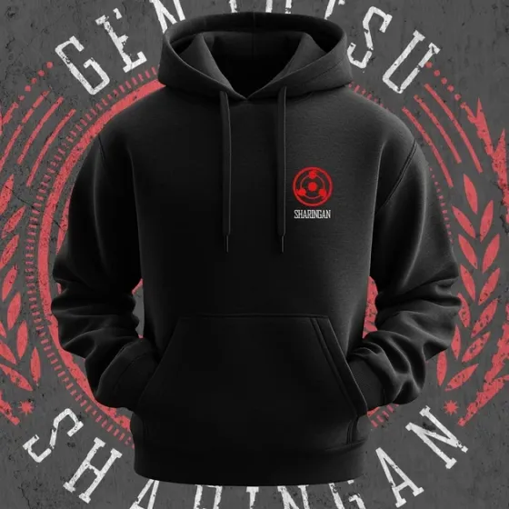 Худи мужское с принтом Наруто Genjutsu Sharingan Размер 48 Anime1173 Днепр