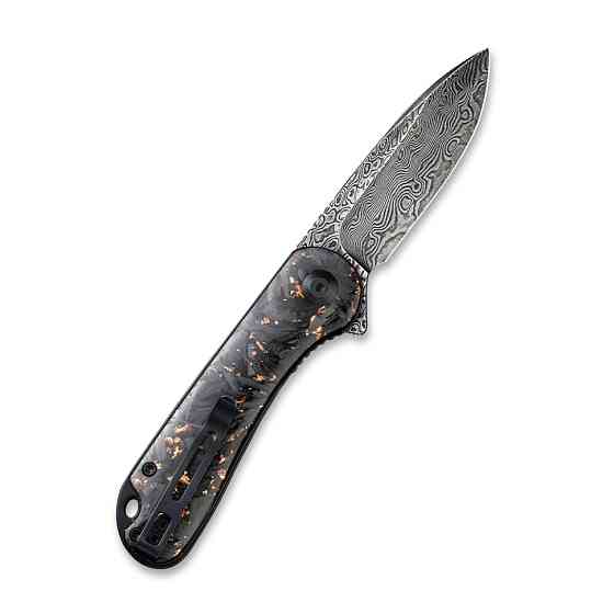 Нож складной карманный Civvi Elementum, (7.5 см) Damascus / Carbon Fiber черный Киев