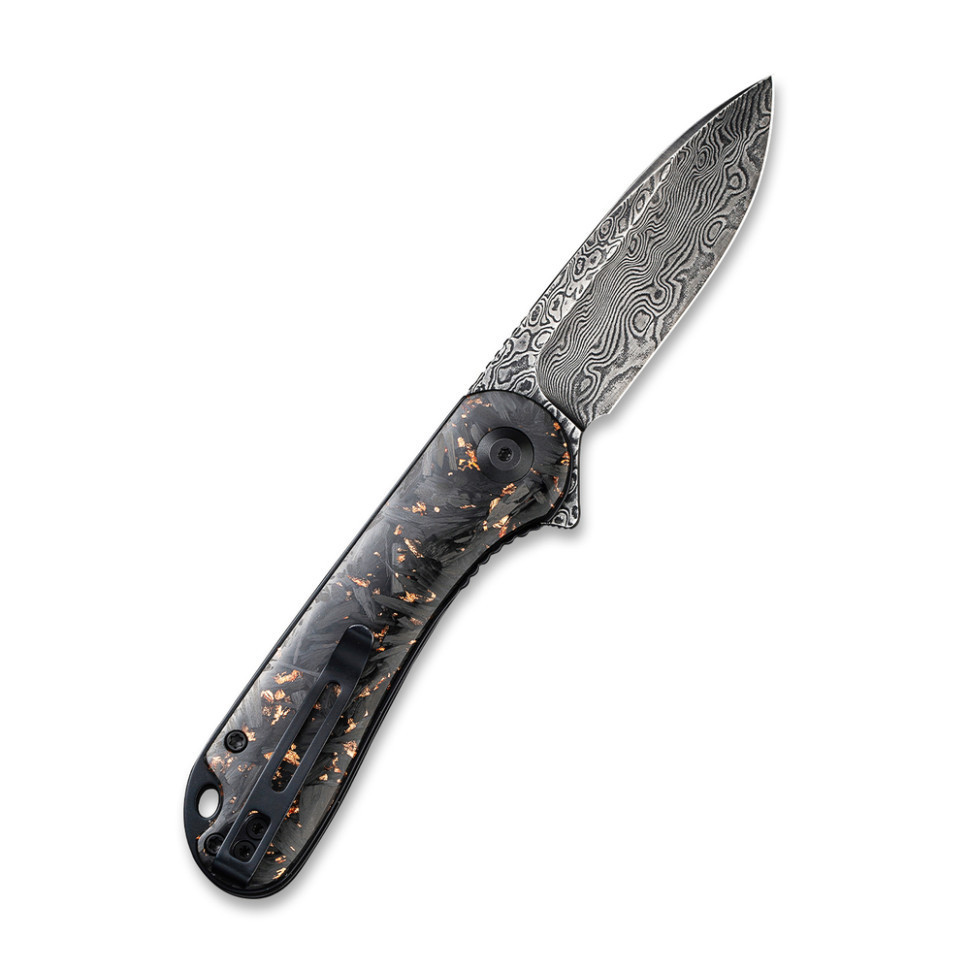 Нож складной карманный Civvi Elementum, (7.5 см) Damascus / Carbon Fiber черный Киев - изображение 2