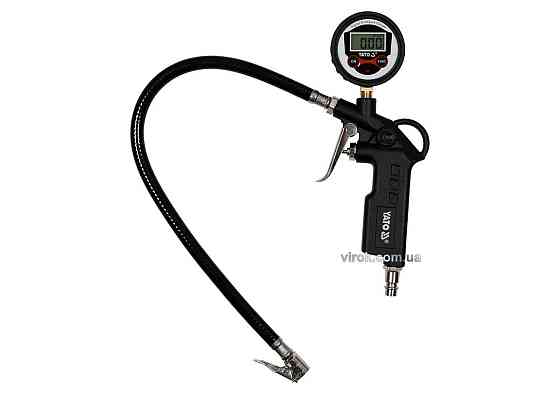 Пістолет для накачування шин YATO з цифровим LCD манометром P ≤ 0.8 MPa, Ø= 1/4