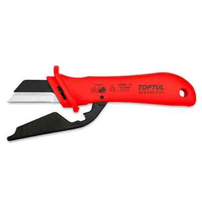 Ніж монтажний Toptul для зняття ізоляції з п'ятою 1000V VDE (SFAC5018V4) Вінниця