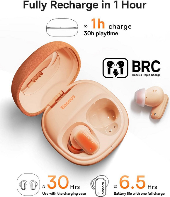 Бездротові навушники Baseus AirNora 2 True Wireless Earphones Gradient Orange Киев - изображение 20
