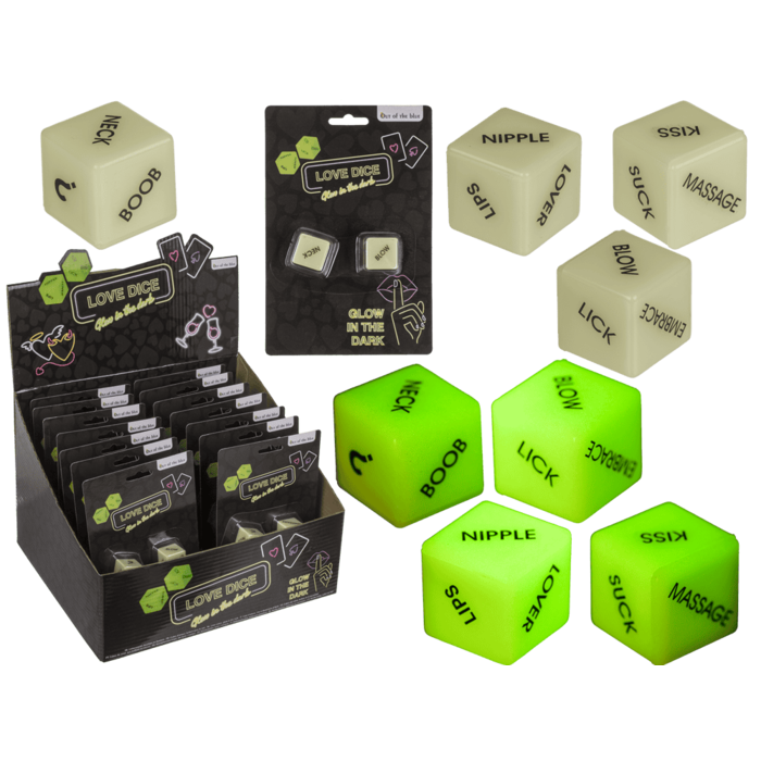 Неоновые кубики Love Dice Glow In The Dark, 2 шт. Sex Aura Киев - изображение 1