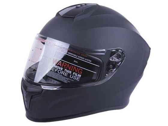 Шлем мотоциклетный MD-813, черный матовый с прозрачным стеклом, size L Мукачево