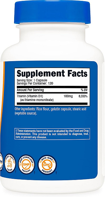 Vitamin B1, 100 mg, 120 Capsules Луцьк - фото 2