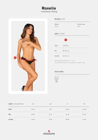 Трусики Obsessive Roxelia crotchless thong XS/S Львів