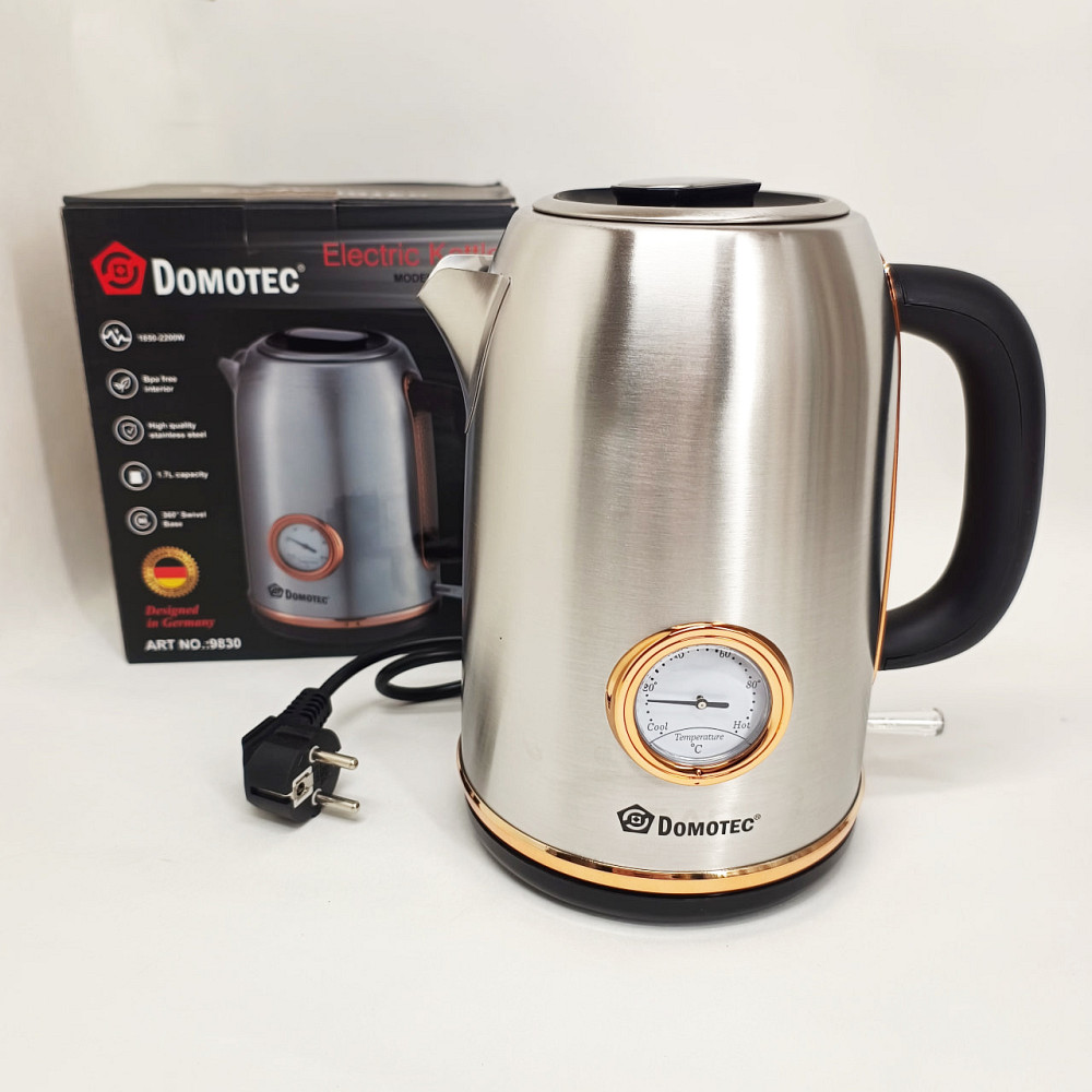 Хороший чайник для дома Domotec MS-7849 2200 Вт, Электрочайник нержавейка, Чайник для дома удобный PQ-78 Львов - изображение 7