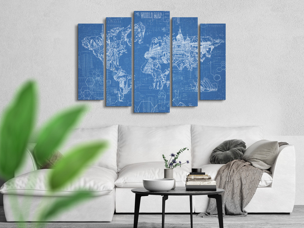 Модульная картина Карта мира Art-487_5 ( 80х118см ) Киев - изображение 2