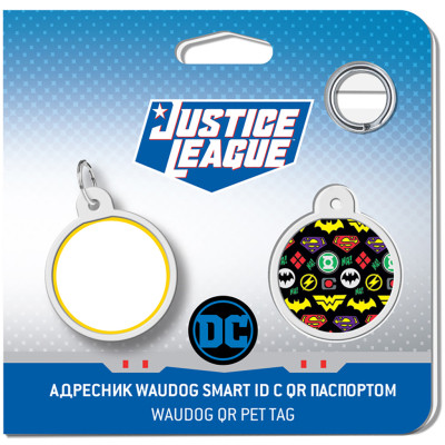 Адресник для тварин WAUDOG Smart ID з QR паспортом "Супергерої логоманія", круг 25 мм (0625-1014ru-eng) Вінниця - фото 4