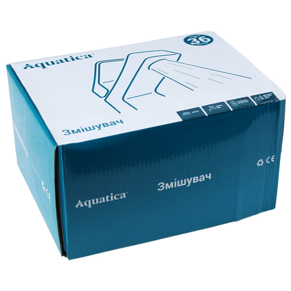 AQUATICA Смеситель HL Ø35 для ванны гусак прямой 150мм дивертор выносной картриджный AQUATICA H Київ - фото 3