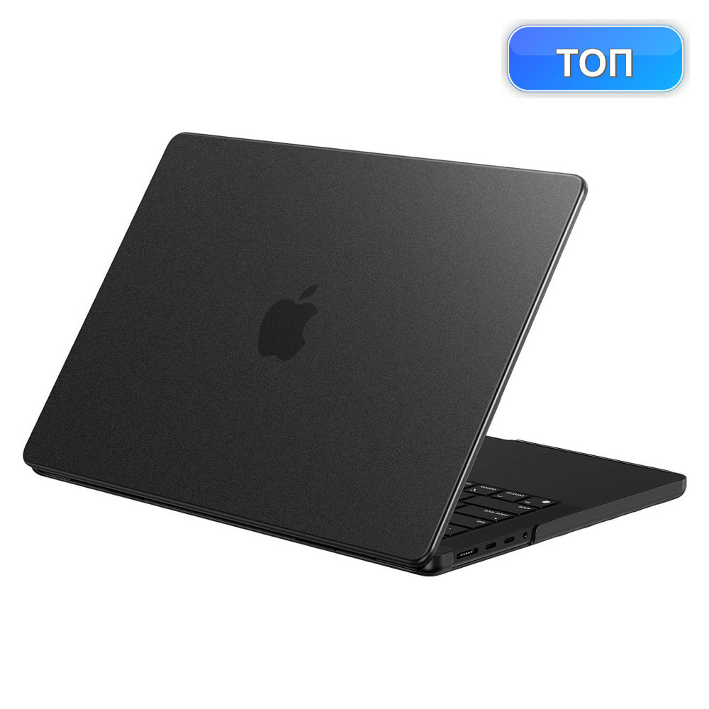 Чехол накладка для MacBook Pro 14 EooCoo M1 M2 M3 M4 M5 2021-2026 жесткий корпус матовый черный защита углов Киев - изображение 1
