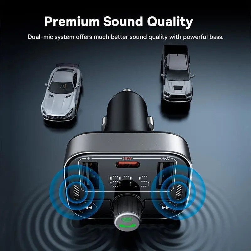 АЗП з FM-модулятором Baseus S-09 Pro Series Car FM Transmitter Cluster Black Київ - фото 11