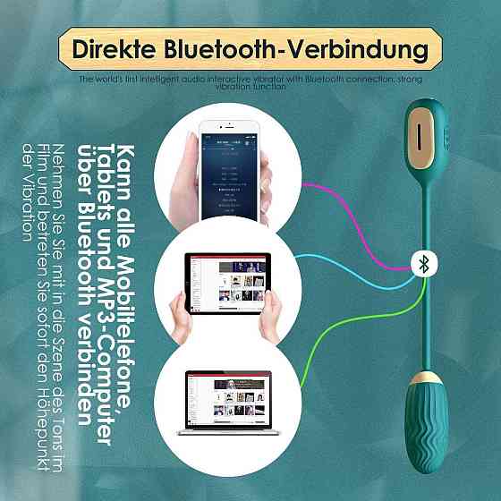Розумний вібратор VIALA з Bluetooth-колонкою — Водонепроникний (IPX7), 25 режимів вібрації, керування через додаток Київ