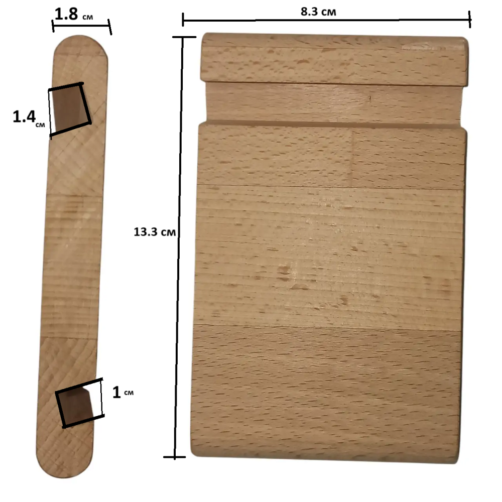 Деревяная настольная подставка из Бука для телефона планшета 135 мм на 83 мм Украина бежевий Киев - изображение 8