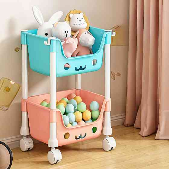 Стеллаж для детской с контейнерами на колесах, органайзер для игрушек, 37×27×44 см, яркий и разноцветный Каменец-Подольский