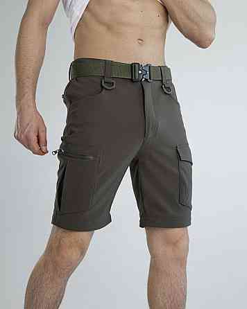 Повсякденні штани-шорти чоловічі хакі. Штани-карго для чоловіків хакі Pobedov Transformer 2.0 Київ