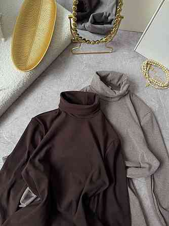 Жіночий теплий базовий гольф ангора на флісі. Шоколад, 48/52 Одеса