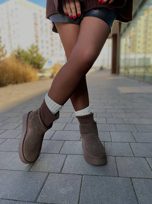 Угги жіночі HENGJI T56-7 шоколадні (зима, замша натуральна) (6010) Коломыя - изображение 8