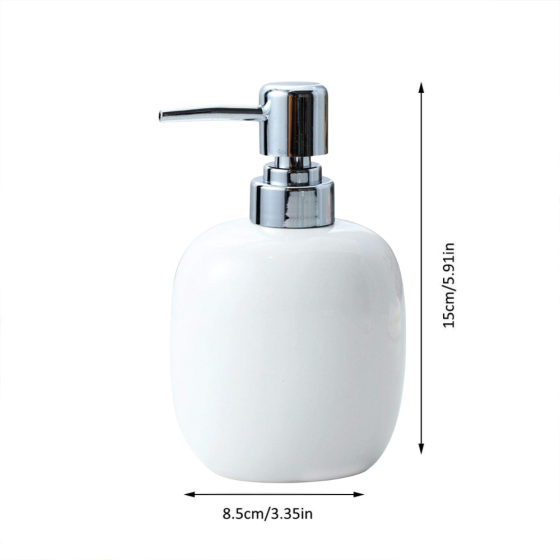Дозатор керамічний для мила у ванну і кухню 450 мл, диспенсер для рідкого мила і миючого засобу, білий Кам'янець-Подільський
