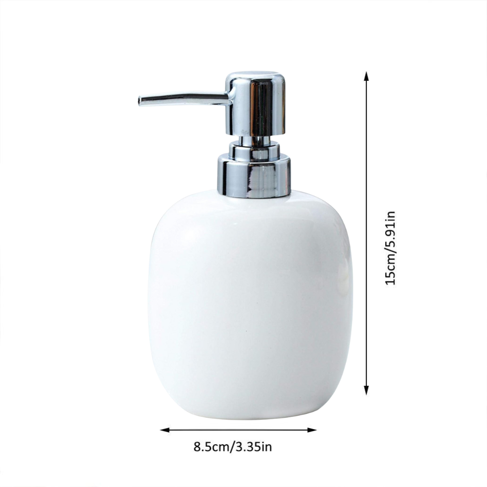 Дозатор керамічний для мила у ванну і кухню 450 мл, диспенсер для рідкого мила і миючого засобу, білий Кам'янець-Подільський - фото 4