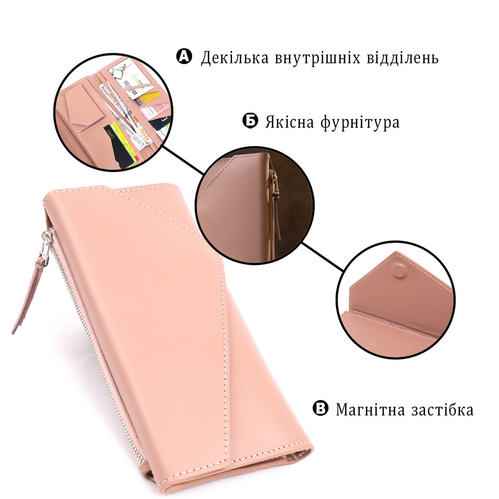 Женский кошелек Розовый (GRANDE PELLE) Киев - изображение 18