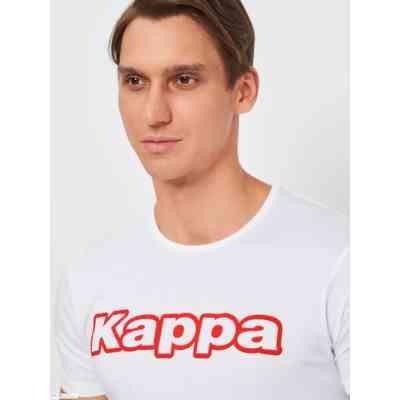 Футболка Kappa T-shirt Mezza Manica Girocollo K1335 Bianco con stampa logo pet білий M (8032522599092) Винница