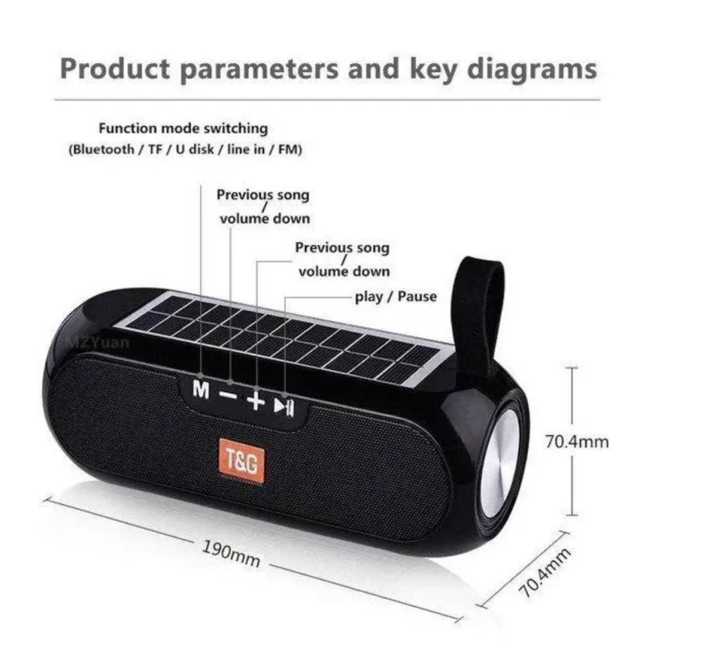 Колонка портативна T&G TG-182 15 Вт USB, AUX, FM, Bluetooth (18) Одеса - фото 3