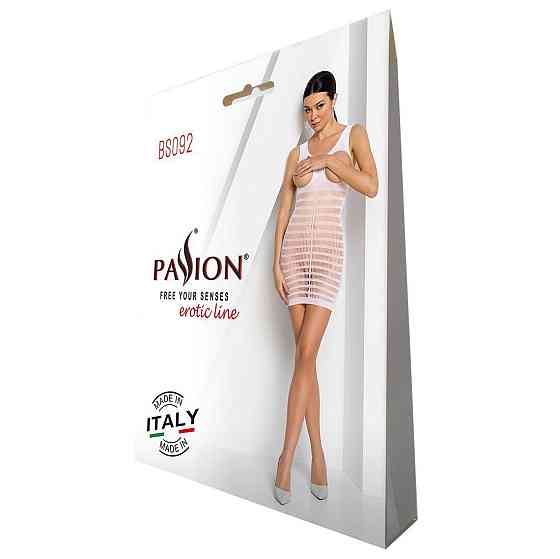 Бодістокінг-сукня з відкритими грудями Passion BS092 white Sex Aura Київ