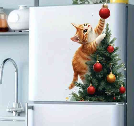 Новорічна наліпка на скло двостороння 