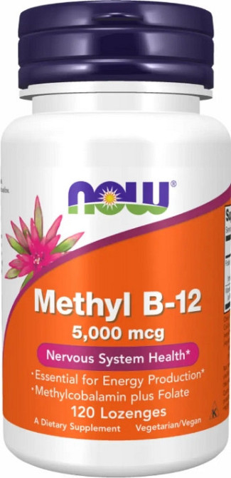 Вітамін В12 NOW Foods Methyl B-12 5000mcg 120 льодяників Київ - фото 1