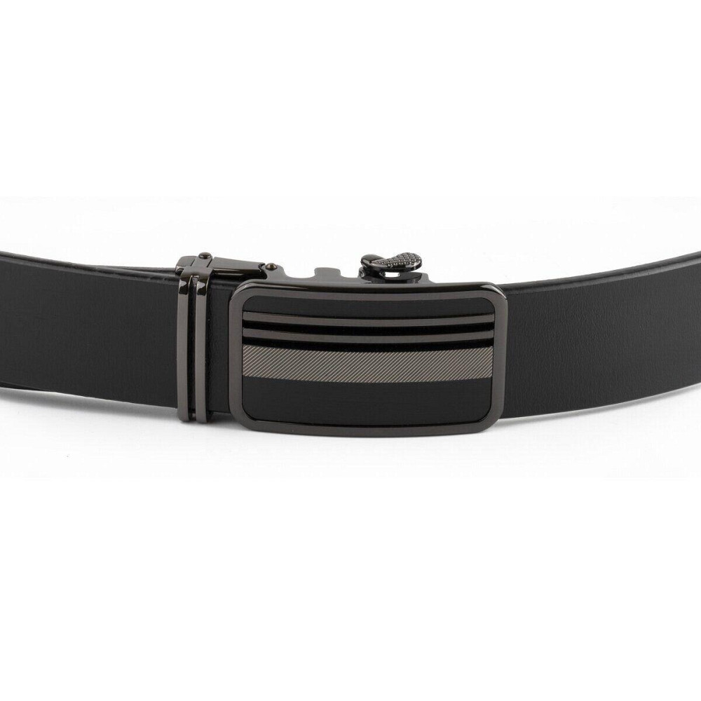 Ремінь чоловічий з автоматичною пряжкою смужки Vintage 20292 Чорний Київ - фото 3