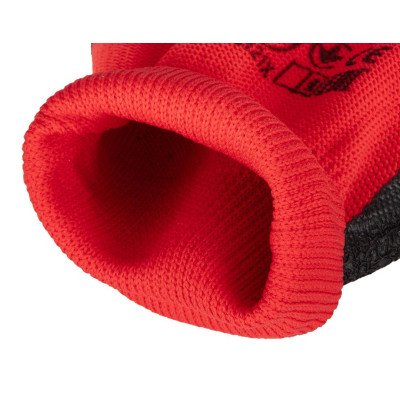 Защитные перчатки Neo Tools комплект 12шт, полиэстер с латексным покрытием, р.10, красно-черный (97-645-10) Винница - изображение 6