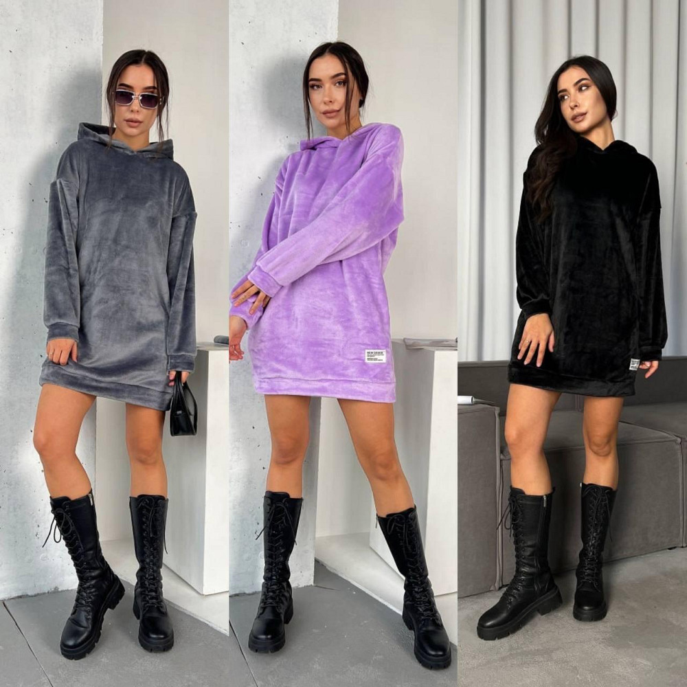 Жіноча тепла туніка-сукня двостороння мохра. Київ - фото 8