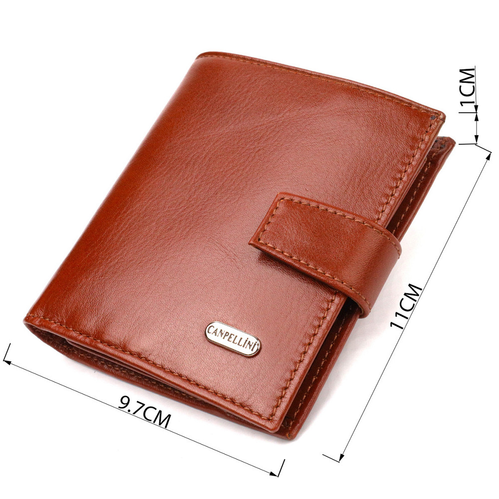 Відмінний чоловічий гаманець з натуральної гладкої шкіри CANPELLINI 21743 Коричневий Київ - фото 9