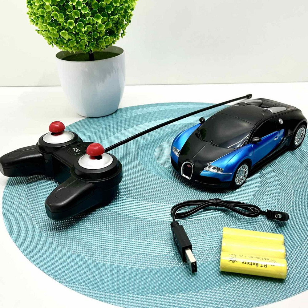 Машинка bugatti veyron на радіокеруванні Автосвіт масштаб 1:18 Чорна з блакитним (AR-2319) Чернигов - изображение 1