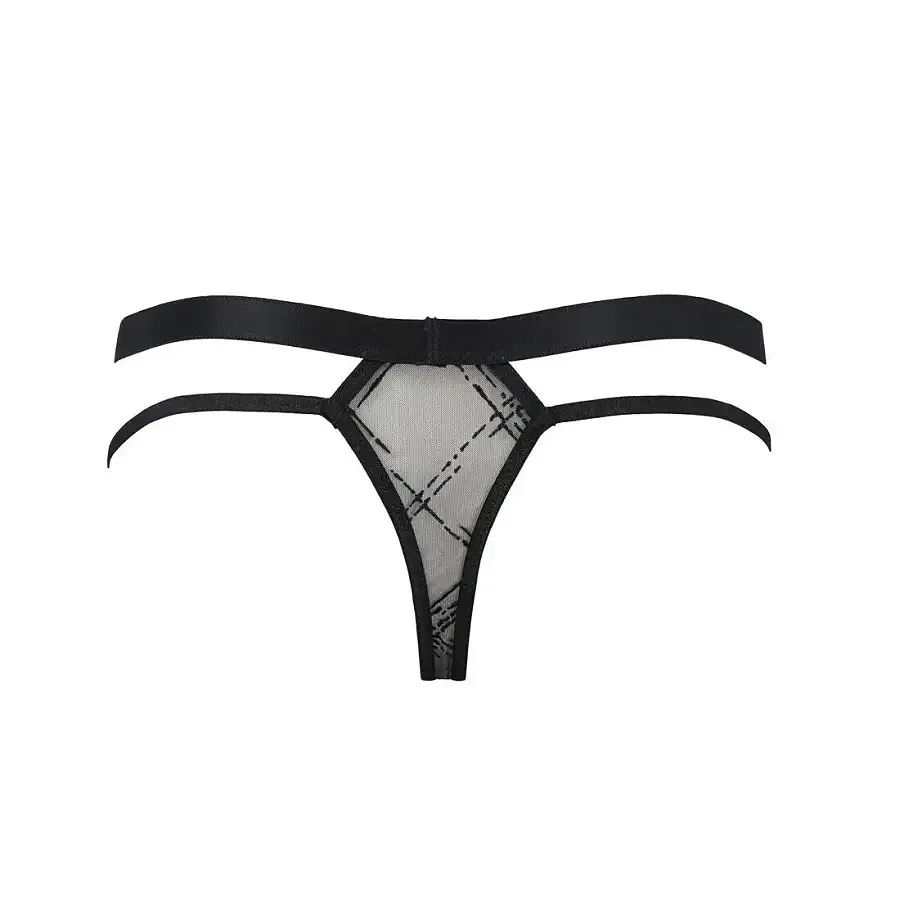 Чоловічі прозорі стринги Passion 029 THONG COLLIN XXL/XXXL Black, сітка Львов - изображение 6