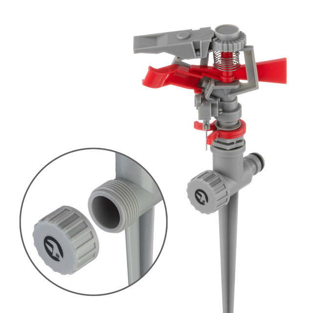 Дощувач пульсаційний на кілку, з повною або частковою зоною поливу до 12 м, матеріали: PP, ABS INTERTOOL GE-0051 Київ - фото 4