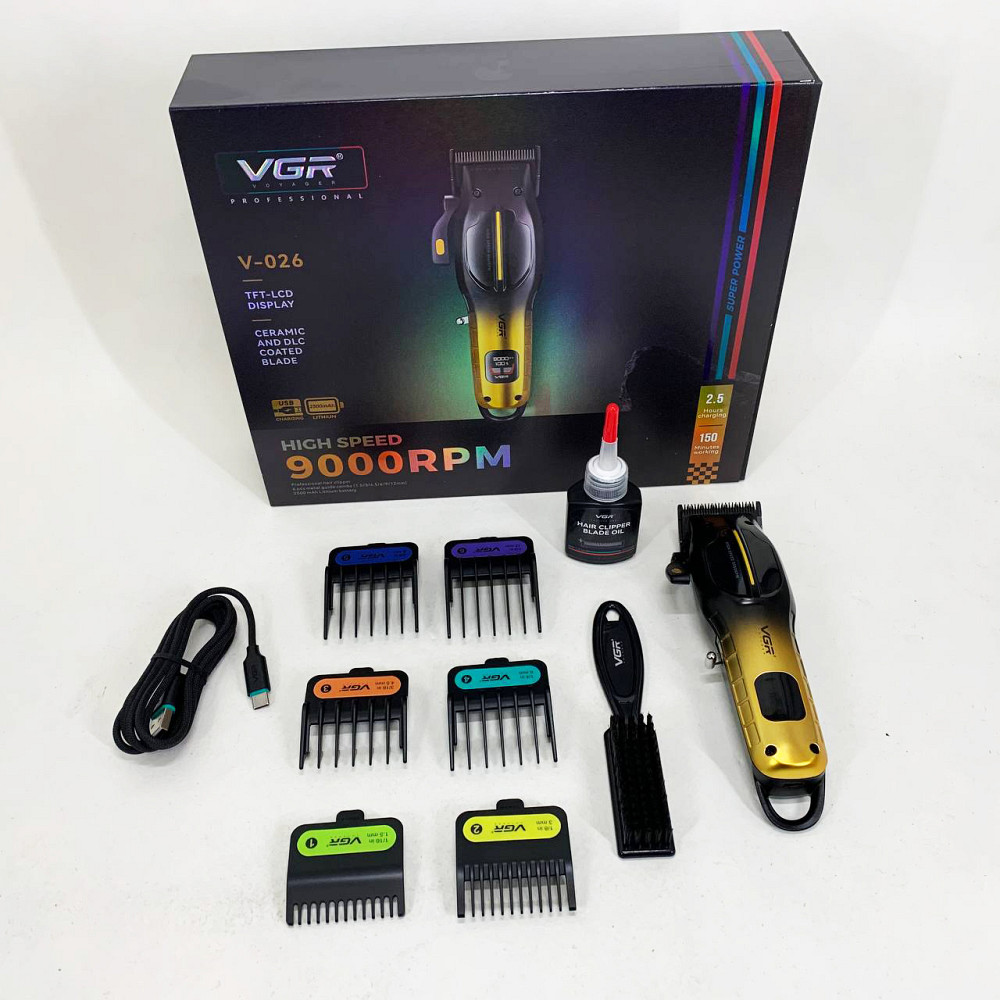 Універсальний тример для стрижки та гоління VGR V-026, Набір для стрижки волосся на акумуляторі NZ-29 Львів - фото 11