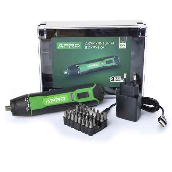 Отвертка аккумуляторная APRO SD-1 895612 кейс 33шт Коломыя